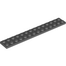 LEGO Dark Stone Gray Plate 2 x 14 (91988)