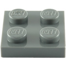 LEGO Dark Stone Gray Plate 2 x 2 (3022)