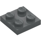 LEGO Tmavě kamenná šedá Deska 2 x 2 (3022 / 94148)