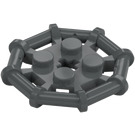 LEGO Dark Stone Gray Plate 2 x 2 with Bar Frame Octagonal (Studs with Cut Edges) (30033)