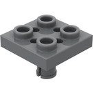 LEGO Dunkles Steingrau Platte 2 x 2 mit Unterseite Stift (Kleine Löcher in der Platte) (2476)