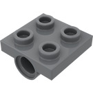 LEGO Mørk stengrå Plade 2 x 2 med Hul med Underside Cross Support (10247)