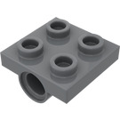 LEGO Gris pierre foncé assiette 2 x 2 avec Trou avec support transversal sur le dessous (10247)