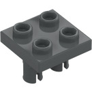 LEGO Dunkles Steingrau Platte 2 x 2 mit Zwei Unterseite Pins (15092 / 49131)