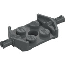 LEGO Dark Stone Gray Plate 2 x 2 with Wide Wheel Holders (Non-Reinforced Bottom) (6157)