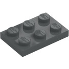 LEGO Mørk stengrå Plade 2 x 3 (3021)