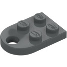 LEGO Dunkles Steingrau Platte 2 x 3 mit Gerundet Ende und Pin Loch (3176)