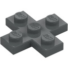 LEGO Grigio pietra scuro Piastra 3 x 3 Croce (15397)