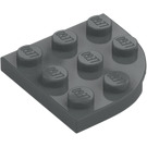 LEGO Gris piedra oscuro Placa 3 x 3 Circular Esquina (30357)