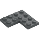 LEGO Dunkles Steingrau Platte 4 x 4 Ecke (2639)