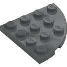 LEGO Mörk Stengrå Platta 4 x 4 Runda Hörn (30565)