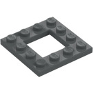 LEGO Tumma kivenharmaa Levy 4 x 4 jossa 2 x 2 Open Keskusta (64799)