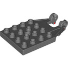 LEGO Dunkles Steingrau Platte 4 x 4 mit B Verbinder mit roter Markierung (65085)
