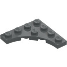 LEGO Tumma kivenharmaa Levy 4 x 4 jossa Circular Cut Out (35044)