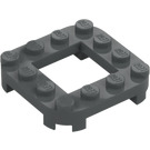 LEGO Dark Stone Gray Plate 4 x 4 x 0.7 with Rounded Corners and 2 x 2 Open Center (79387)