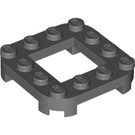 LEGO Dunkles Steingrau Platte 4 x 4 x 0.7 mit Abgerundete Ecken und 2 x 2 Open Center (79387)