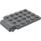 LEGO Tmavě kamenná šedá Deska 4 x 5 Trap Dveře Zakřivený pant (30042)