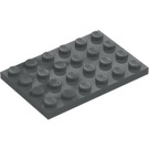 LEGO Gris piedra oscuro Placa 4 x 6 (3032)