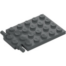 LEGO Dunkles Steingrau Platte 4 x 6 Trap Tür Flaches Scharnier (92099)