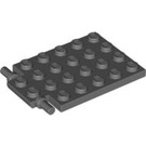 LEGO Dunkles Steingrau Platte 4 x 6 Trap Tür Flaches Scharnier (92099)