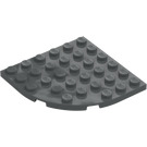 LEGO Mørk steingrå Plate 6 x 6 Rund Hjørne (6003)