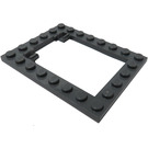 LEGO Dark Stone Gray Plate 6 x 8 Trap Door Frame Flush Pin Holders (92107)