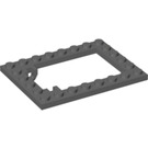LEGO Dark Stone Gray Plate 6 x 8 Trap Door Frame Recessed Pin Holders (30041)