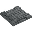 LEGO Grigio pietra scuro Piastra 8 x 8 x 0.7 con Cutouts (2628)