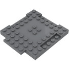 LEGO Mørk steingrå Plate 8 x 8 x 0.7 med Cutouts og Ledge (15624)