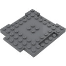 LEGO Dunkles Steingrau Platte 8 x 8 x 0.7 mit Cutouts und Ledge (15624)