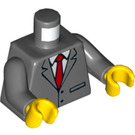 LEGO Dunkles Steingrau President Business Minifig Torso (973 / 76382)