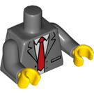 LEGO Dunkles Steingrau President Business Minifig Torso (973 / 88585)