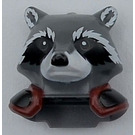 LEGO Dark Stone Gray Racoon Head with Dark Red and Black Shoulders (18797)