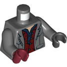 LEGO Dunkles Steingrau Rainn Delacourt mit Dark rot Shirt Minifig Torso (973 / 76382)