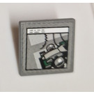 LEGO Dunkles Steingrau Roadsign Clip-auf 2 x 2 Platz mit Computer Screen & F1 Auto Aufkleber mit offenem 'O' Clip (15210)