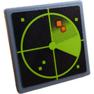 LEGO Donker Steengrijs Roadsign Clip-Aan 2 x 2 Vierkant met Computer Screen met Radar Sticker met Open 'O'-clip (15210)