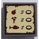 LEGO Dark Stone Gray Roadsign Clip-on 2 x 2 Square with Food Price List Sticker with Open 'U' Clip (15210)