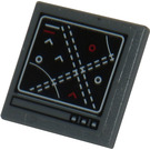 LEGO Dark Stone Gray Roadsign Clip-on 2 x 2 Square with Map Screen Sticker with Open 'O' Clip (15210)