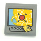 LEGO Gris pierre foncé Roadsign Clip-sur 2 x 2 Carré avec Navigation System Autocollant avec clip 'O' ouvert (15210)
