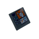 LEGO Dark Stone Gray Roadsign Clip-on 2 x 2 Square with White Bunny on Orange Square Sticker with Open 'O' Clip (15210)