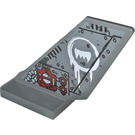 LEGO Dark Stone Gray Rudder 2 x 4 x 6 with Bolted Plates and White Fangs (Right) Sticker (6239)