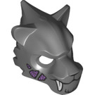 LEGO Dark Stone Gray Saber-Tooth Tiger Mask with Fangs and Lavender Wounds (15083 / 17359)