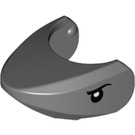 LEGO Dark Stone Gray Shark Head with Rounded Nose with Black Eyes with White Pupil without Molded Eyes (87587)