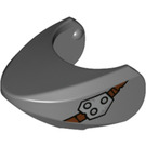 LEGO Dark Stone Gray Shark Head with Rounded Nose with Metal without Molded Eyes (44189 / 87587)
