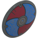 LEGO Dark Stone Gray Shield - Curved with Blue and Red (75902 / 104511)