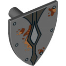 LEGO Dark Stone Gray Shield - Triangular with Diamonds and Mud Spots (3846 / 14683)