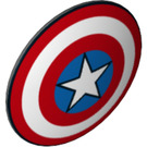 LEGO Dark Stone Gray Shield with Curved Face with Captain America Shield (75902)