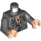 LEGO Mørk steingrå Sirius Svart Minifigur Overkropp (973 / 76382)