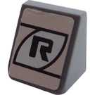 LEGO Gris pierre foncé Pente 1 x 1 (31°) avec Noir "R" Autocollant (50746)
