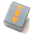 LEGO Donker Steengrijs Helling 1 x 1 (31°) met Oranje Arrows Sticker (50746)